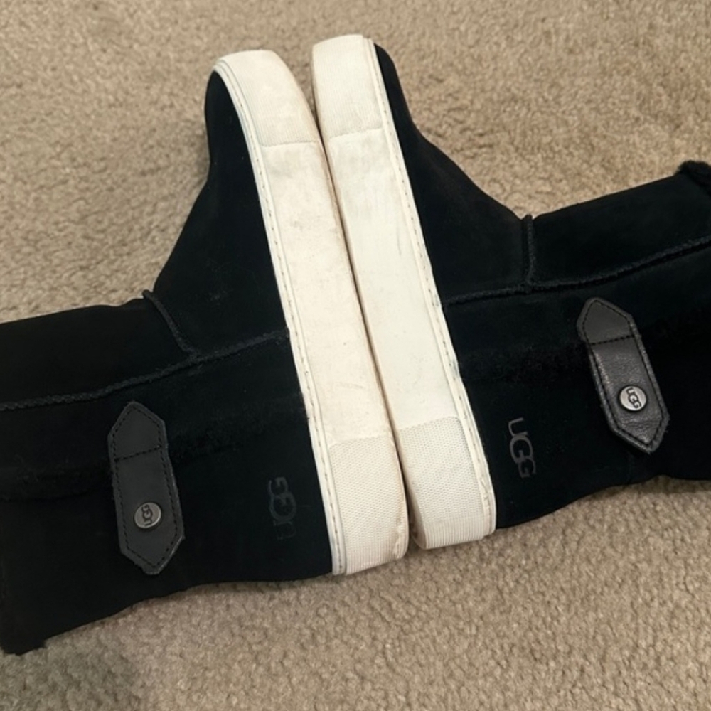 UGG Black and White Suede Footwear